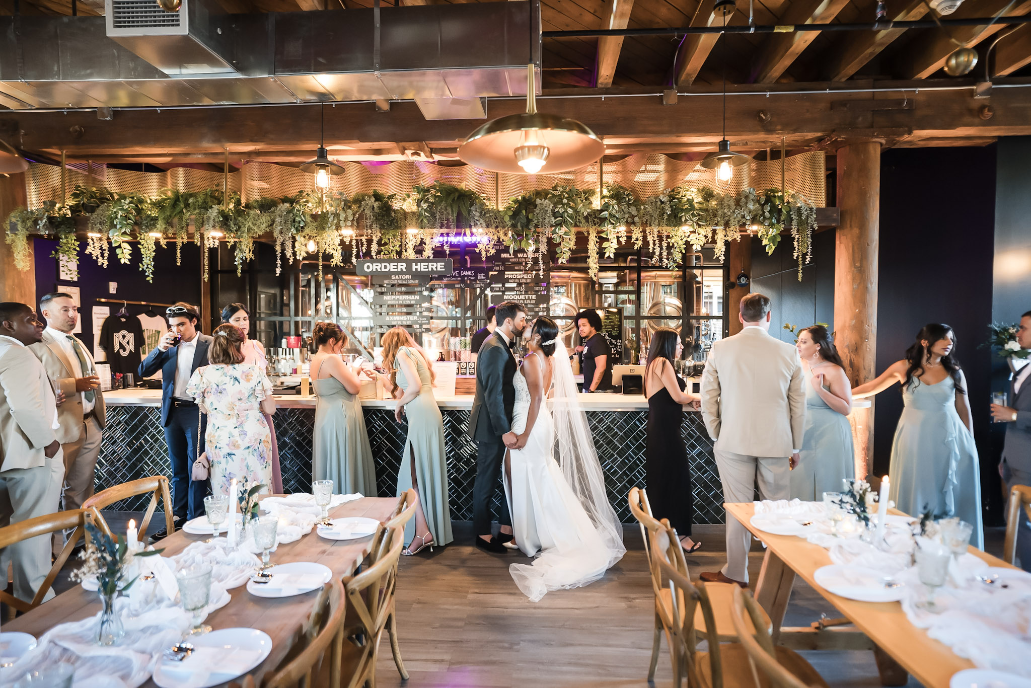 Wedding reception at the Simple Motive Brewing bar